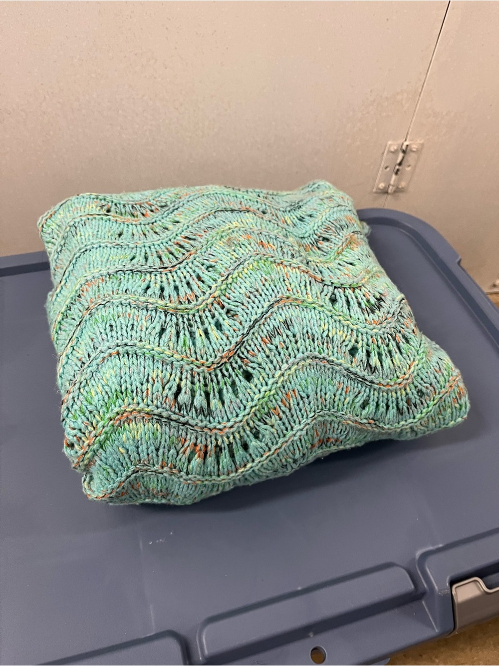 Mermaid Aqua Wave Knit Throw
